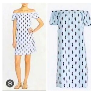 J. Crew Off-Shoulder Black and White Mini Dress